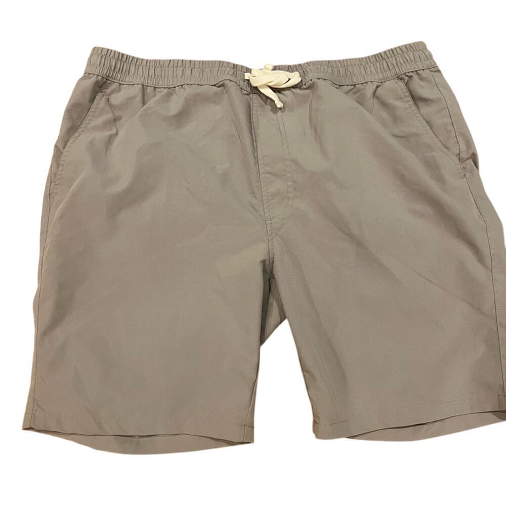 Men's Flat Front Drawstring Shorts in Khaki